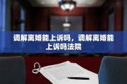 调解离婚能上诉吗，调解离婚能上诉吗法院