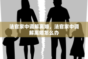 法官家中调解离婚，法官家中调解离婚怎么办