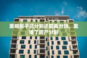 离婚房子已分割还能再分吗，离婚了房产分割