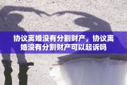 协议离婚没有分割财产，协议离婚没有分割财产可以起诉吗