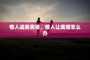 情人逼我离婚，情人让离婚怎么办