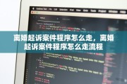 离婚起诉案件程序怎么走，离婚起诉案件程序怎么走流程