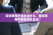 起诉离婚开庭会说什么，起诉离婚开庭会说什么话