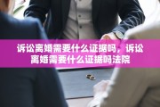诉讼离婚需要什么证据吗，诉讼离婚需要什么证据吗法院