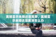 离婚显示未婚还是离异，离婚显示未婚还是离异怎么办
