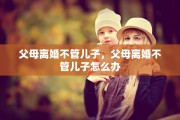 父母离婚不管儿子，父母离婚不管儿子怎么办