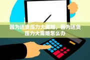 因为还贷压力大离婚，因为还贷压力大离婚怎么办