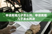 申请离婚儿子怎么判，申请离婚儿子怎么判决