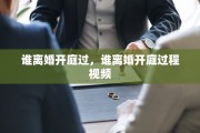 谁离婚开庭过，谁离婚开庭过程视频