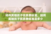 扬州离婚孩子抚养费标准，扬州离婚孩子抚养费标准是多少