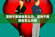 坚持不离婚会怎么办，坚持不离婚会怎么办呢