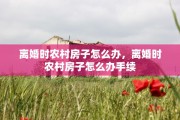 离婚时农村房子怎么办，离婚时农村房子怎么办手续