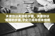 夫妻协议离婚的步骤，夫妻协议离婚的步骤,子女已成年但未结婚