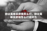 协议离婚买房钱怎么打，协议离婚买房钱怎么打给对方