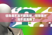 领导是不是不能离婚，领导是不是不能离婚了