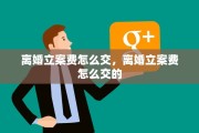 离婚立案费怎么交，离婚立案费怎么交的