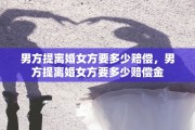 男方提离婚女方要多少赔偿，男方提离婚女方要多少赔偿金
