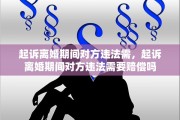 起诉离婚期间对方违法需，起诉离婚期间对方违法需要赔偿吗