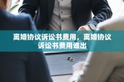 离婚协议诉讼书费用，离婚协议诉讼书费用谁出