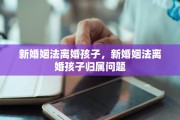 新婚姻法离婚孩子，新婚姻法离婚孩子归属问题