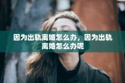 因为出轨离婚怎么办，因为出轨离婚怎么办呢