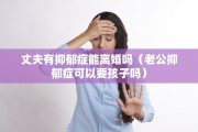 丈夫有抑郁症能离婚吗（老公抑郁症可以要孩子吗）