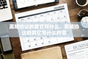 离婚协议的其它写什么，离婚协议的其它写什么内容