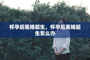 怀孕后离婚超生，怀孕后离婚超生怎么办