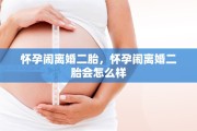 怀孕闹离婚二胎，怀孕闹离婚二胎会怎么样