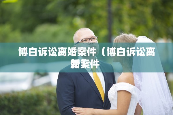 博白诉讼离婚案件（博白诉讼离婚案件 新）