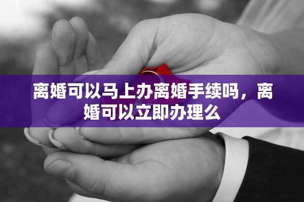 离婚可以马上办离婚手续吗，离婚可以立即办理么