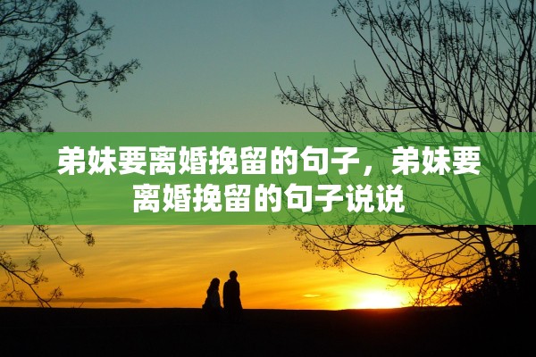 弟妹要离婚挽留的句子，弟妹要离婚挽留的句子说说