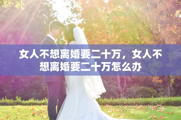 女人不想离婚要二十万，女人不想离婚要二十万怎么办