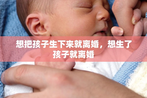 想把孩子生下来就离婚，想生了孩子就离婚