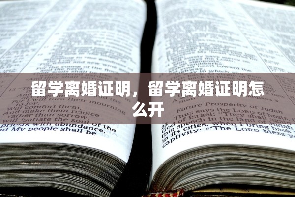 留学离婚证明，留学离婚证明怎么开