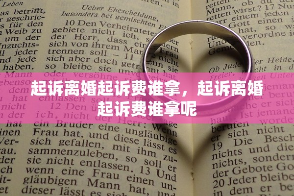 起诉离婚起诉费谁拿，起诉离婚起诉费谁拿呢