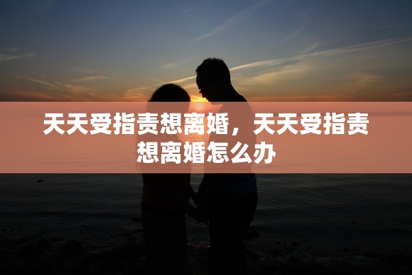 天天受指责想离婚，天天受指责想离婚怎么办