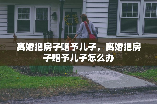 离婚把房子赠予儿子，离婚把房子赠予儿子怎么办