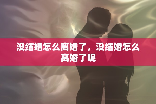 没结婚怎么离婚了，没结婚怎么离婚了呢