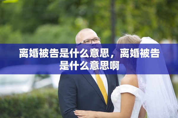 离婚被告是什么意思，离婚被告是什么意思啊