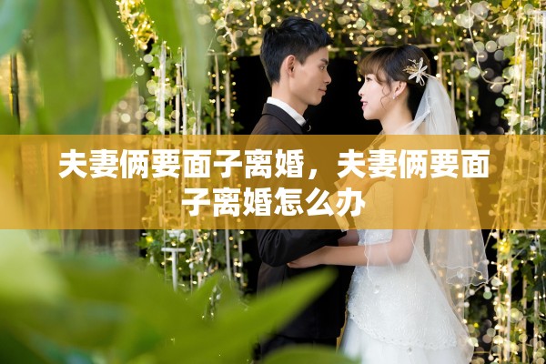 夫妻俩要面子离婚，夫妻俩要面子离婚怎么办