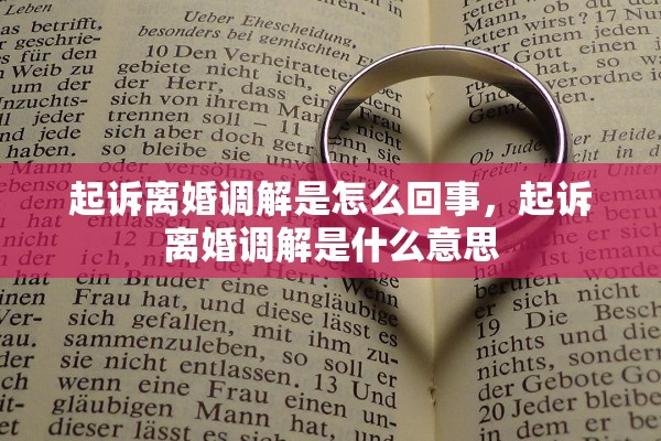 起诉离婚调解是怎么回事，起诉离婚调解是什么意思